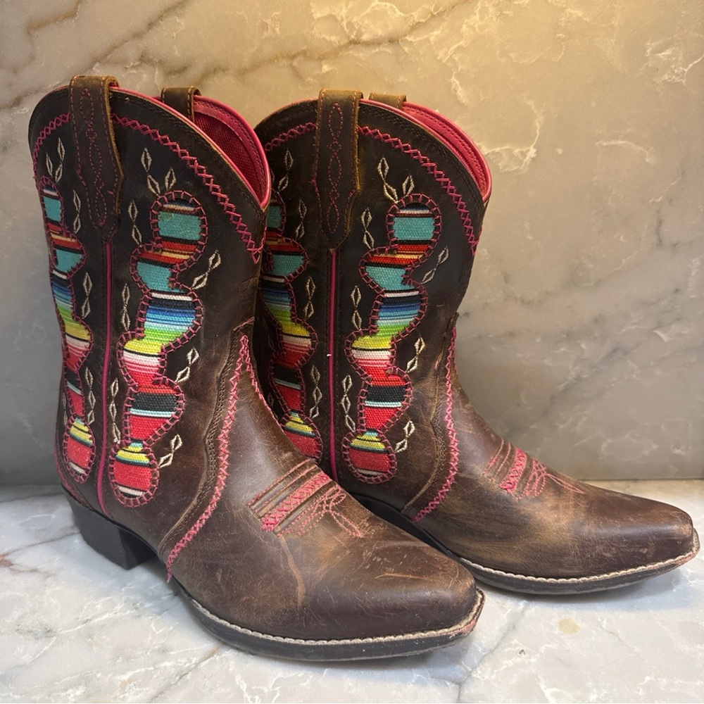 Ariat Pink and Brown Western Boots